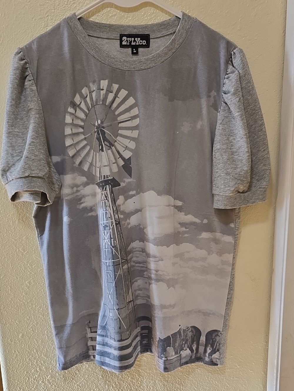 2Fly Gray Windmill Graphic Women’s T-Shirt